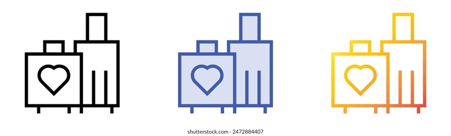 Honeymoon icon. Linear, Blue Fill and Gradient Style Design Isolated On White Background
