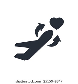 Honeymoon icon. vector.Editable stroke.linear style sign for use web design,logo.Symbol illustration.