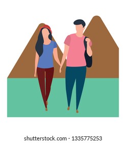 Honeymoon illustration in flat vector 