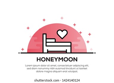 HONEYMOON AND ILLUSTRATION ICON CONCEPT