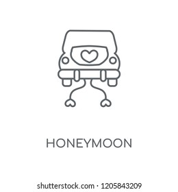 Honeymoon linear icon. Honeymoon concept stroke symbol design. Thin graphic elements vector illustration, outline pattern on a white background, eps 10.