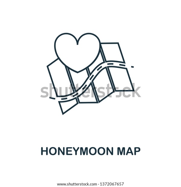Honeymoon Map outline\
icon. Premium style design from honeymoon icons collection. Simple\
element honeymoon map icon. Ready to use in web design, apps,\
software, printing