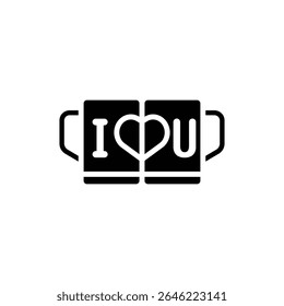 Honeymoon Mug Filled Icon Vector Illustration