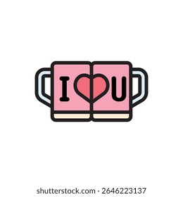 Honeymoon Mug Icon Vector Illustration