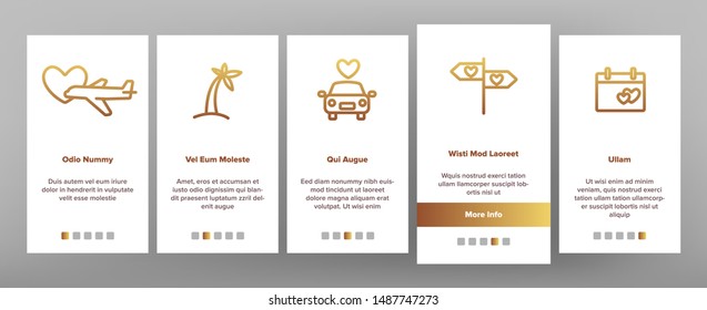 Honeymoon Onboarding Mobile App Page Screen Vector Illustration