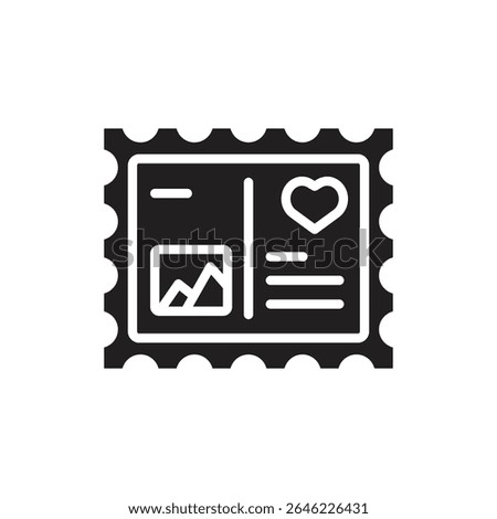 Honeymoon Postal Filled Icon Vector Illustration
