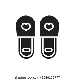 Honeymoon Slipper Filled Icon Vector Illustration