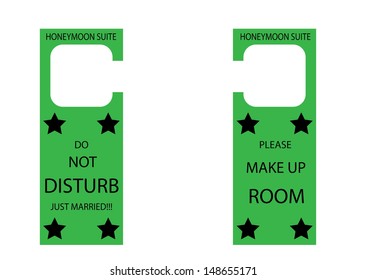 Honeymoon Suite Do Not Disturb Hangers. Vector