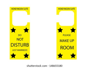 Honeymoon Suite Do Not Disturb Hangers. Vector