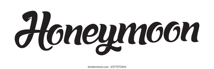 honeymoon text on white background.