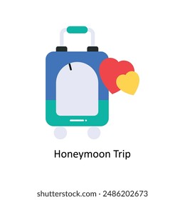 Honeymoon Trip vector flat Design illustration. Symbol on White background EPS 10 File 