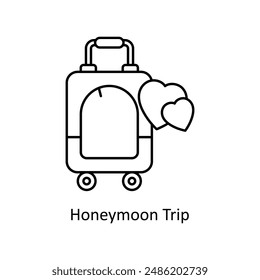 Honeymoon Trip vector outline Design illustration. Symbol on White background EPS 10 File 