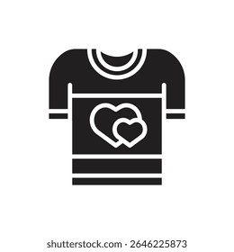 Honeymoon T-Shirt Filled Icon Vector Illustration