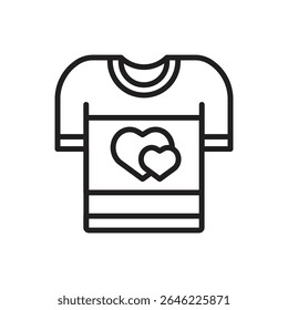 Honeymoon T-Shirt Outline Icon Vector Illustration
