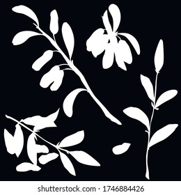 Vector de silueta blanca de bayas de miel