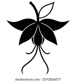 honeysuckle flower silhouette art illustration on white background