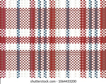 Hong Kong 60s, 70s Red-White-Blue nylon canvas bag pattern (red plaid version)