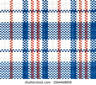 Hong Kong 60s, 70s Red-White-Blue nylon canvas bag pattern (blue plaid version)