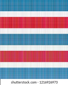 Hong Kong 60s, 70s Red-White-Blue nylon canvas bag pattern (horizontal stripes version)