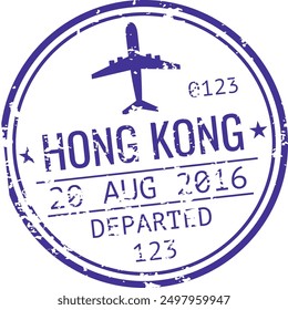 Hong kong airport visa. Grungy travel stamp