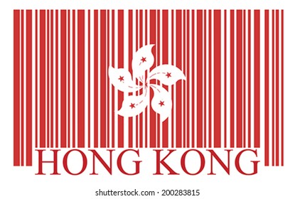 Hong Kong barcode flag, vector