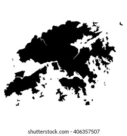 Hong Kong black map on white background vector