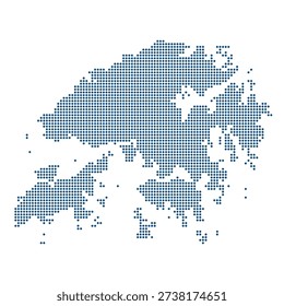 Hong Kong Blue Dotted Map for  Northern Metropolis and San Tin Technopole