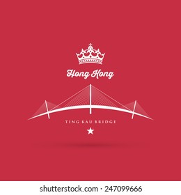 Hong Kong bridge symbol - vector illustration