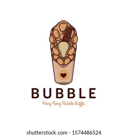 Hong Kong Bubble Waffle Logo Template