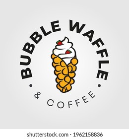 Hong kong bubble waffle logo template