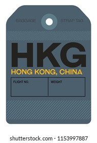 Hong Kong China Airport Luggage Tag