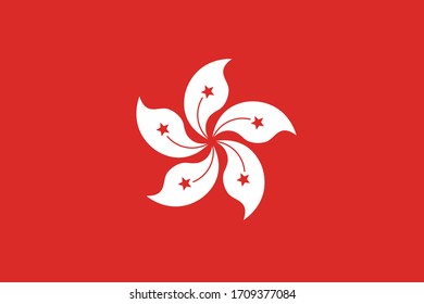 Hong Kong China Flag Asia Vector State