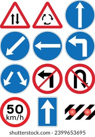 Hong Kong city traffic and road Temporary, Post-Worboys, Obsolete signs in bulk as a set. Asian Collection: Hong Kong Traffic Signs