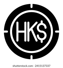 hong kong coins icon vector graphic illustration for web, UI and App mobile design isolated on white background