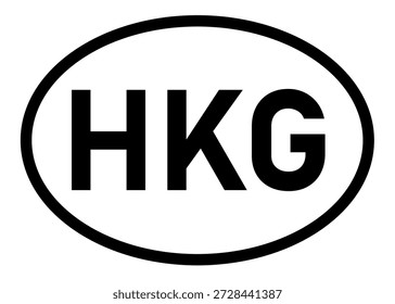 Código de país Hong Kong ícone HKG vetor em um fundo branco
Abreviação do código do país ícone do adesivo oval em um fundo branco