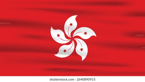 Hong Kong Country Flag 3d. Official Hong Kong Flag With Original Color and Size Proportion