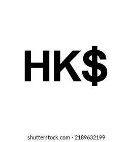 Hong Kong Currency, HKD, Hong Kong Dollar Icon Symbol. Vector Illustration