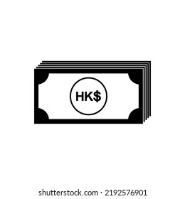 Hong Kong Currency, HKD, Hong Kong Dollar Icon Symbol. Vector Illustration