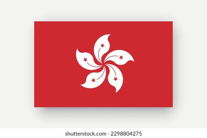 Hong Kong .Detailed flag on white background. Vector illustration