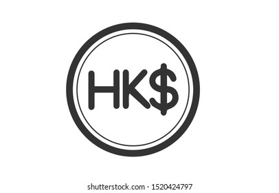 Hong Kong Dollar Currency Symbol Vector Icon