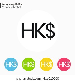 Hong Kong Dollar Sign Icon.Money Symbol. Vector Illustration.
