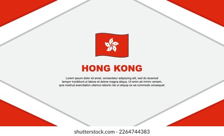 Plantilla de diseño de fondo de resumen de bandera de Hong Kong. Ilustración del vector de caricaturas del Día de la Independencia de Hong Kong. Plantilla de Hong Kong