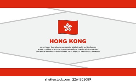 Plantilla de diseño de fondo de resumen de bandera de Hong Kong. Ilustración del vector de caricaturas del Día de la Independencia de Hong Kong. Vector de Hong Kong