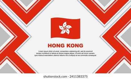 Plantilla de diseño de fondo de resumen de bandera de Hong Kong. Ilustración del vector de papel tapiz del Día de la Independencia de Hong Kong. Vector de Hong Kong