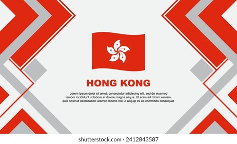 Plantilla de diseño de fondo de resumen de bandera de Hong Kong. Ilustración del vector de papel tapiz del Día de la Independencia de Hong Kong. Banner de Hong Kong