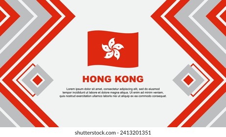 Hong Kong Flag Abstract Background Design Template. Hong Kong Independence Day Banner Wallpaper Vector Illustration. Hong Kong Design