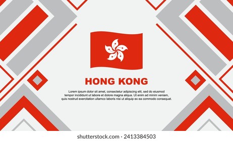 Plantilla de diseño de fondo de resumen de bandera de Hong Kong. Ilustración del vector de papel tapiz del Día de la Independencia de Hong Kong. Bandera de Hong Kong