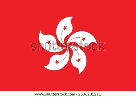 Hong Kong flag black and white vector design , National Flag of Hong Kong 