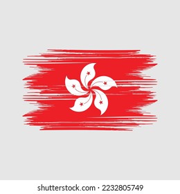 Hong Kong Flag Brush Vector Illustration
