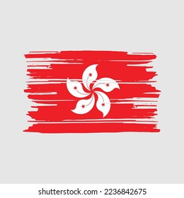 Hong Kong Flag Brush Vector Illustration